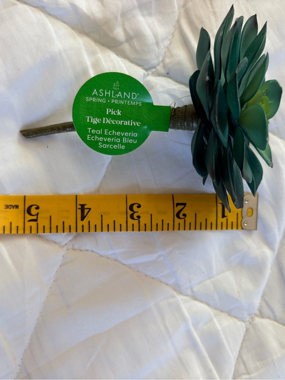 Ashland Teal Echeveria Faux Succulent Floral Pick Spring Decor